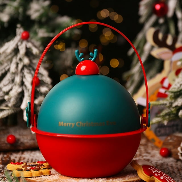 Christmas Apple Gift Box - Plastic Decorative Container for Holiday Treats, Candy & Jewelry Storage