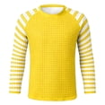 thumbnail image 3 of YANGXINX Men's Long Sleeve T Shirt Waffle Knit Striped Color Block Crewneck Casual Top Soft Breathable Comfort Relaxed Fit Tees, 3 of 4