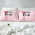 thumbnail image 4 of Erosebridal Letter Initial F Sheet Set Twin,Kawaii Bow Bedding Sets Twin Size,Microfiber Bed Sheets Twin,Cow Print Decor,3pcs, 4 of 7