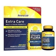 Renew Life Extra Care Multi-Strain - 30 Billion Cultures (90 Count Optimal Digestive and Immune