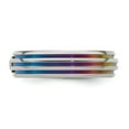 thumbnail image 3 of Auriga Titanium Rainbow Anodized Triple Groove White Sapphire 6mm Band Size 10.5, 3 of 5