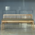 thumbnail image 3 of Livinia Jeno Dining Bench Modern Style with Cushioned Seat, Natural Oak Wood, 54" Length, Beige, 3 of 9