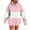 Pink, variant on XIAONU Womens Hoodies Pleasure Striped Color-Blocked Drawstring Hoodie Baggy Kangaroo Pocket Long-Sleeved Pullover Sweatshirt