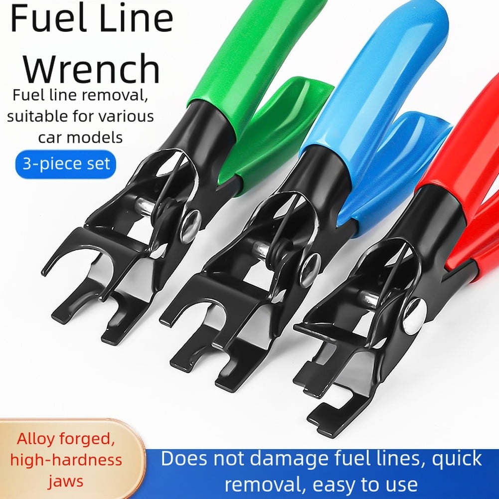 Automotive Fuel Line Disconnect Pliers 3Pc Set Alloy Forged Quick Release Hose Alloy Green Red Bule Easy To Use High Quality