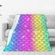 thumbnail image 1 of Fotbe Rainbow Scales2 Manta de Franela Acolchonada con Estampado, Súper Suave y Esponjosa, Extra Grande para Sofá, Cama, Uso Todo el Año-50"x40", 1 of 7