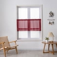 thumbnail image 2 of Frontwalk Kitchen Curtains Decor Half Window Curtain Semi-sheer Panels Short Valance Rod Pocket Wine Red W:29''x H:24'', 2 of 5