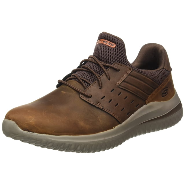 Zapatilla Skechers Delson 3.0 Ezra de piel sin cordones para hombre