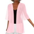 thumbnail image 5 of Frostluinai 3/4 Sleeve Cardigan for Women Open Front Chiffon Lightweight Summer Cardigans Sheer Beach Vacation Cover ups S-2XL, 5 of 8
