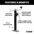 thumbnail image 2 of Curt Manufacturing 28322 5 x 7.6 x 21.75 in. Pipe-Mount Swivel Jack, 2 of 2