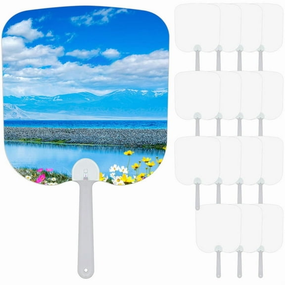 Handheld Set,Sublimation Fans Blank Double-Sided Sublimation Paddle Fan Blanks,DIY Hand Fans for Church Wedding 15 Pcs,15 * Fan,White