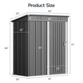 thumbnail image 3 of Asofer 5' x 3' Shed and Outdoor Storage Clearance, Outdoor Cabinets with Lockable Door, Grey, 3 of 10