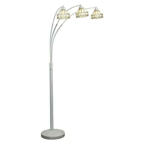 Dale Tiffany 3-Light Metal & Art Glass Floor/Torchiere Lamp in White