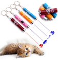 thumbnail image 2 of Divertido gato láser LED puntero mascota gatito entrenamiento juguete luz pluma con animación brillante ratón sombra accesorios, 2 of 4