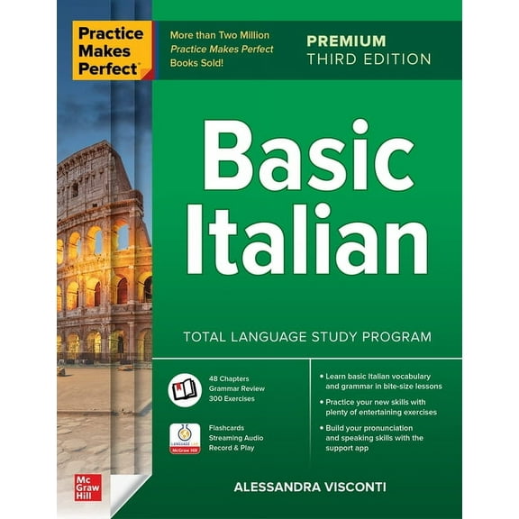 Practice Makes Perfect: Basic Italian, Premium Third Edition, (Paperback)