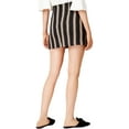 thumbnail image 2 of J.O.A. Womens Striped Wrap-Front Mini Skirt, Black, Medium, 2 of 2