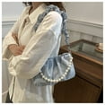thumbnail image 6 of FENOHREFE Women Bag Ruched Crossbody Bag Fashion Shoulder Bag with Pearls Chain Girls Aesthetic Handbag PU Leather Messengers Bag, 6 of 8