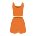 thumbnail image 3 of Two Piece Outfits Women Summer Shorts Sets 2 Piece Sleeveless Matching Crop Top And High Waisted Shorts For Women Neck Bathing Suit Boy Short Swimming Suit Bottoms Women Shorts Swimsuits for Women, 3 of 3