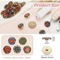 thumbnail image 2 of 20Pcs 5 Styles Alloy Enamel Shank Buttons Flower Theme Metal Blazer Buttons 20mm Vintage Shank Buttons 2mm Hole Flat Round Sewing Shank Buttons for Blazer Suits Coat Uniform and Jacket, 2 of 9