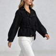 thumbnail image 4 of Enjoytime Cropped Jackets for Women Long Sleeve Notch Lapel Belted Short Trench Coat Fall Fashion Trendy Work Casual Outerwear, 4 of 7