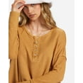 thumbnail image 4 of Billabong Women's Anyday Relaxed Fit French Terry Long Sleeve Henley Top Shirt (X-Large, Cosmic Khaki), 4 of 4