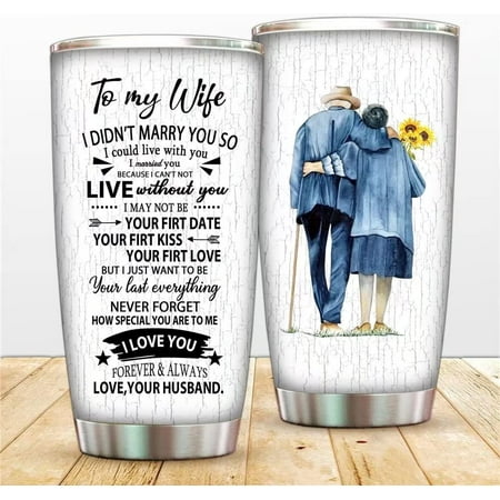 

To My Wife Valentine s Day Tumbler With Lid Straw Stainless Steel Tumbler Coffee Travel Mug Water Glass Thermal Cup For Hot And Cold Drink （20OZ）