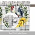 thumbnail image 6 of Farm Cock Valance Curtain for Windows Chicken Yellow Sunflower Green Leaf Wood Grain Rod Pocket Curtain Valances Short Window Treatments Panels for Kitchen Bathroom Laundry Room Basement 42 x 18 Inch, 6 of 9