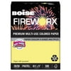 Boise FIREWORX Colored Paper, 20lb, 8-1/2 x 11, Crackling Canary, 500 Sheets/Ream -CASMP2201CY