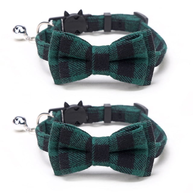 Collares para mascotas con cascabeles, lazos y hebillas de seguridad.