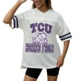 thumbnail image 2 of Women's Gameday Couture White TCU Horned Frogs Iconic Oversized Fashion Jersey, 2 of 5