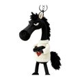 thumbnail image 1 of Llavero de caballo de peluche, suave y lindo colgante de caballo de dibujos animados en suéter, amuleto de mascota del año del caballo con llavero para mochila, bolso, decoración de llaves de coche, 1 of 8