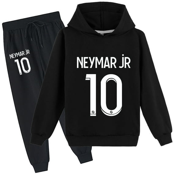 Children's Graphic Hoodie Set Neymar Pullover Hooded Sweatshirt and Sweatpants Set Sweatsuit for Kids Clothes