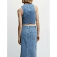 thumbnail image 6 of Yunliwuli Women Denim Vest, Sleeveless V Neck Button Vest Outwear Gilet with Pockets for Casual Street, 6 of 9