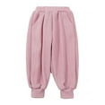 thumbnail image 2 of Godderr Kids Toddler Girls Fleece Sweatpants Baby Fall Jogger Pants Winter Thick Warm Active Pants Solid Warm Casual Pants,Sizes 1T-9T, 2 of 7
