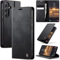 thumbnail image 1 of Funda tipo cartera para Samsung Galaxy S24 Plus, de piel, con tarjetero, soporte, cierre magnético y protección RFID de TPU a prueba de golpes, compatible con S24 Plus, 1 of 8