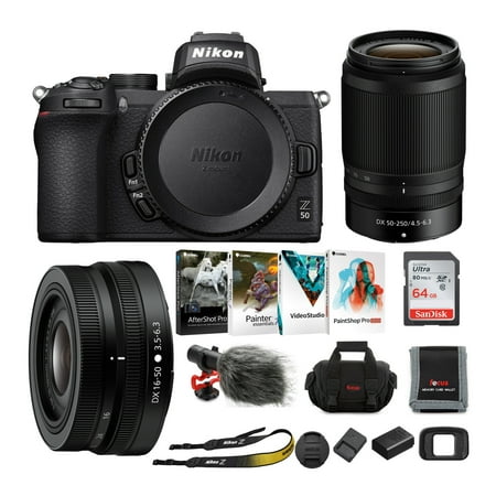 UPC: 0040962921593 | Nikon Z 50 DX-Format Mirrorless Camera with NIKKOR Z 16-50mm & 50-250mm Bundle