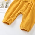 thumbnail image 6 of QUYUON Newborn Baby Lace Rompers Toddler Girls Bow Knot Front Sleeveless Bodysuits Jumpsuits One-Piece Pajamas Sleepwear Button Closure Newborn Infant Baby Girls Clothes Set Yellow 0-6 Months, 6 of 8