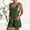 Army Green, variant on Umbreon Rompers for Women Summer Cre W Neck Button Down Sleeve Less Jumpsuit Rompers Adjustable Waist Short with Pockets