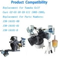 thumbnail image 5 of waltyotur Carburetor Replacement for Yamaha Golf Cart G2-G5 G8 G9 G11 4-Cycle/Stroke Engine 1985-1995 J38-14101-02 J38-14101-00 J38-14101-01, 5 of 6