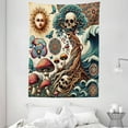 thumbnail image 2 of Ambesonne Occult Art Tapestry Wall Hanging, Mystic Forest Arcane, 60"x80", Persian Orange and Dark Teal, 2 of 3