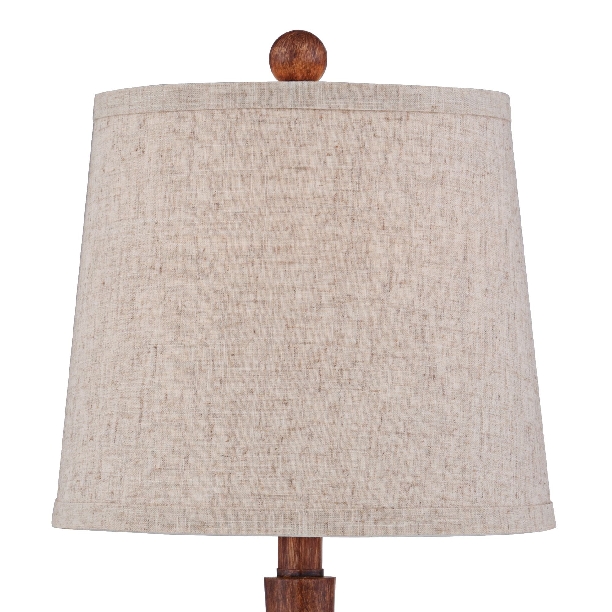360 Lighting Fraiser 23 1/2" High Cone Small Mid Century Modern Accent Table Lamps Set of 2 Brown Wood Finish Living Room Bedroom