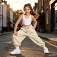 thumbnail image 6 of Ruyang Girls Jogger Pants Lightweight Loose Casual Sports Joggers Cute Letter Print Drawstring Outdoor Hiking Pants School Clothes, 6 of 6
