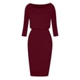 thumbnail image 3 of Brilliant Womens Dresses Outlet Women's Sexy Tight Striped Long Sleeve Dress clothes under $5.00, 3 of 4