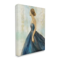 Stupell Industries Young Woman Blue Dress Soft Focus Pose,16 x 20,Designed by K. Nari