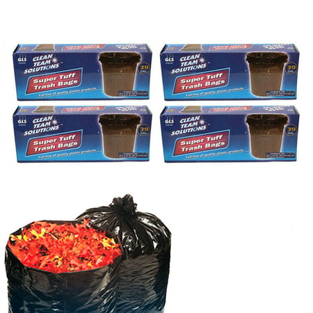 40PC Black Lawn Leaf Trash Bags 39 Gallon Capacity Strong Grass Garden Multi
