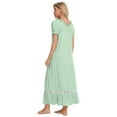 thumbnail image 4 of Nightgown for Women Solid Color Short Sleeve Comfort Sleep Dress Loungewear Green M, 4 of 4