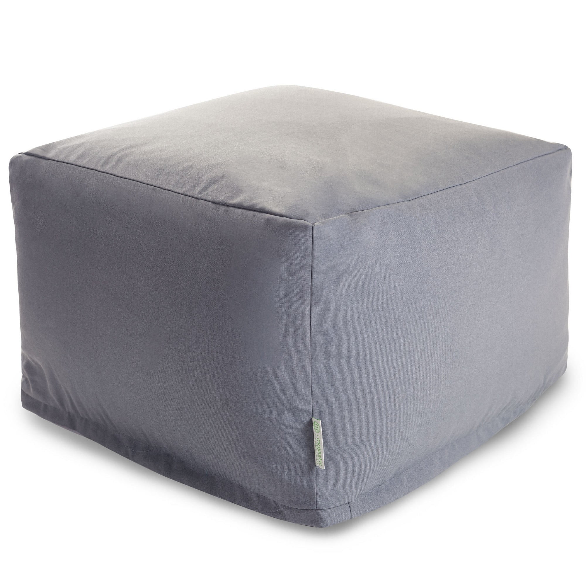 Majestic Home Goods Indoor Outdoor Treated Polyester Gray Solid Ottoman