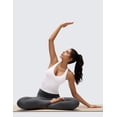 thumbnail image 5 of CRZ YOGA Butterluxe Racerback Padded Yoga Longline Sports Bra for Women V Neck Crop Tops, 5 of 6