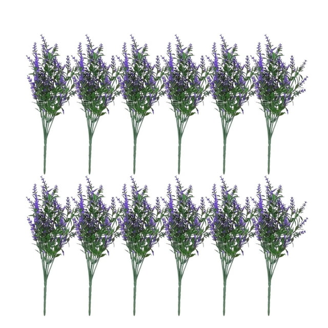 Inteprter 12 piezas de plantas artificiales duraderas y con buena sensación de mano para ramos de boda únicos, púrpura no tóxico Type2 NO2