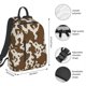 thumbnail image 4 of Cow Leather Brown Print Backpack Casual Shoulder Daypack Lightweight Travel Backpack For Men Women, 4 of 5