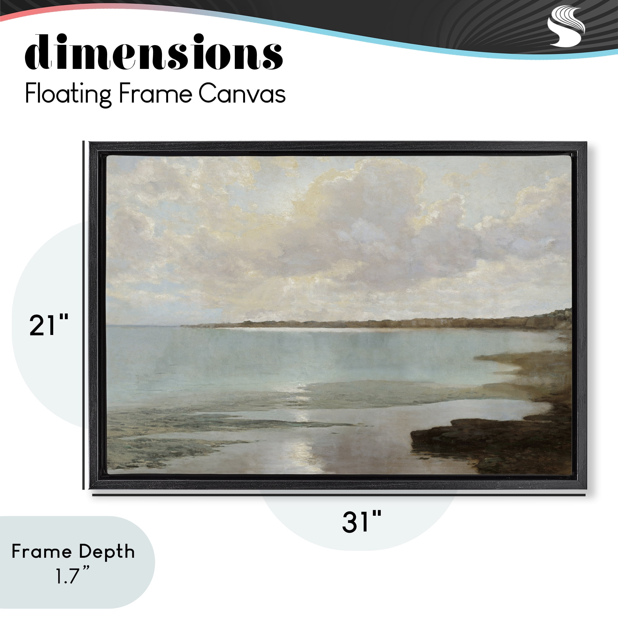 Stupell Industries At The Shore Horizon Black Framed Floater Canvas Wall Art, design by Christy McKee